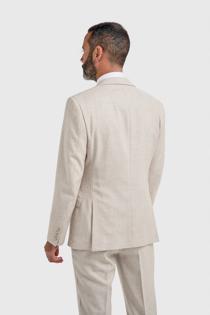 Taupe Check Suit Trouser detail
