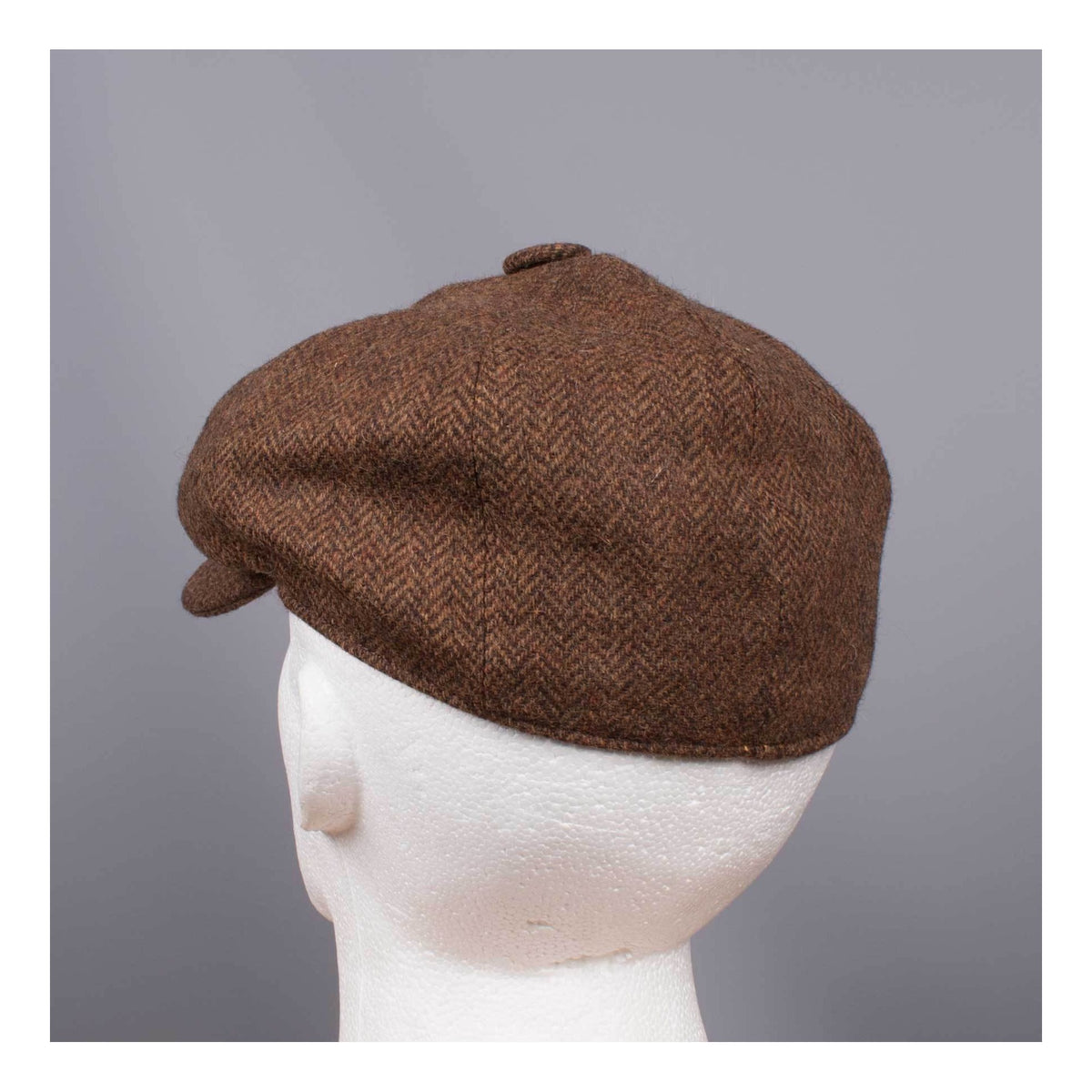 Tweed Herringbone Hat Brown - John Victor