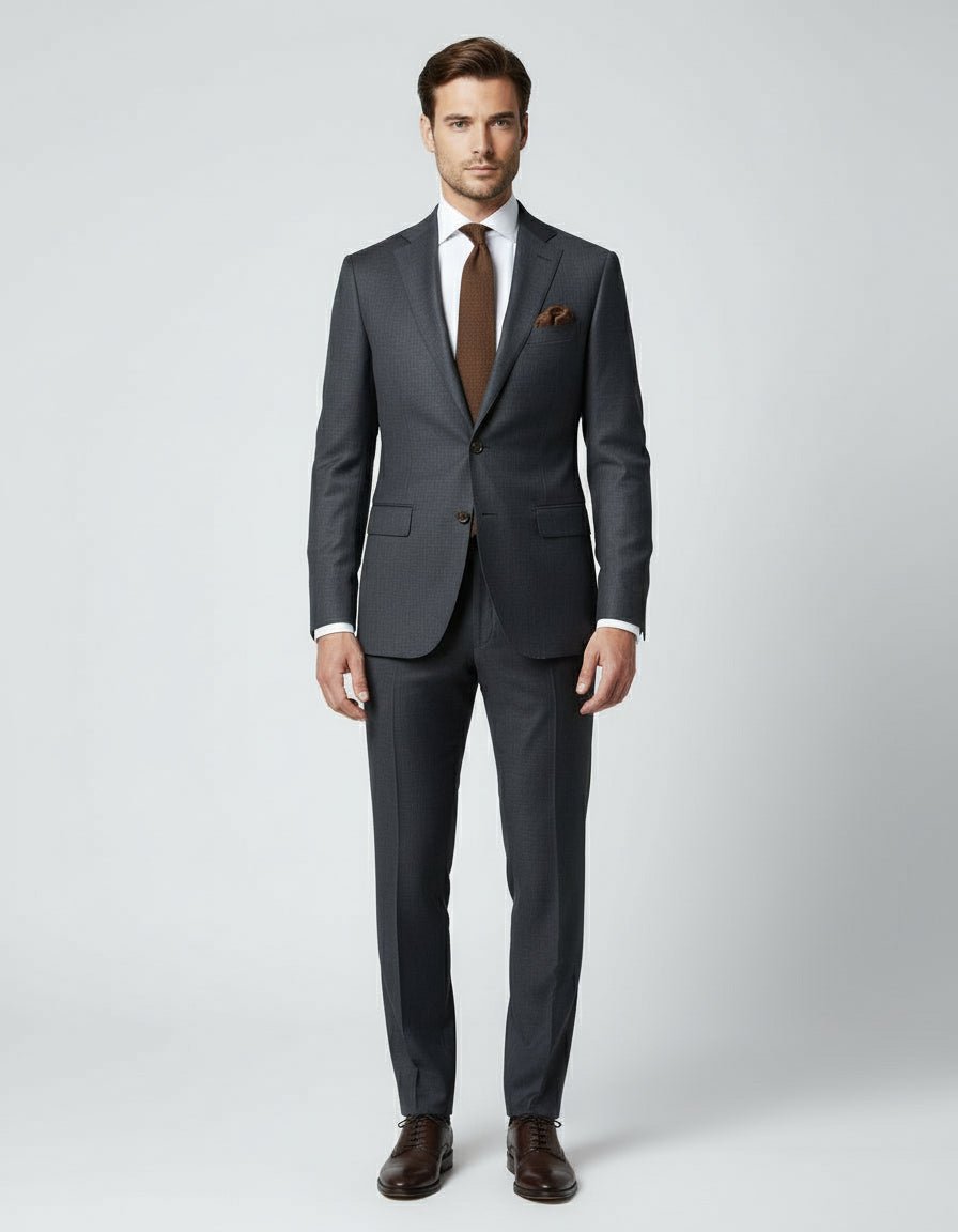 Vitale Barberis Super 110's 2 Piece Charcoal Suit - Cavaliere Suits