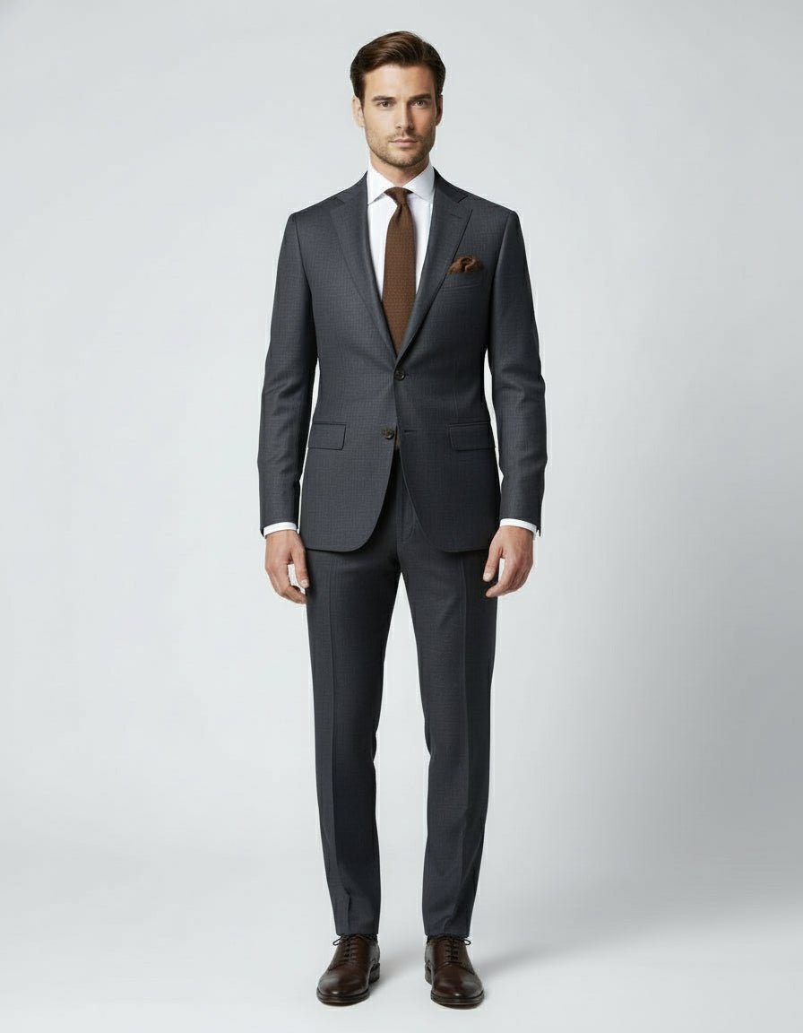 Vitale Barberis Super 110's 2 Piece Charcoal Suit - Cavaliere Suits