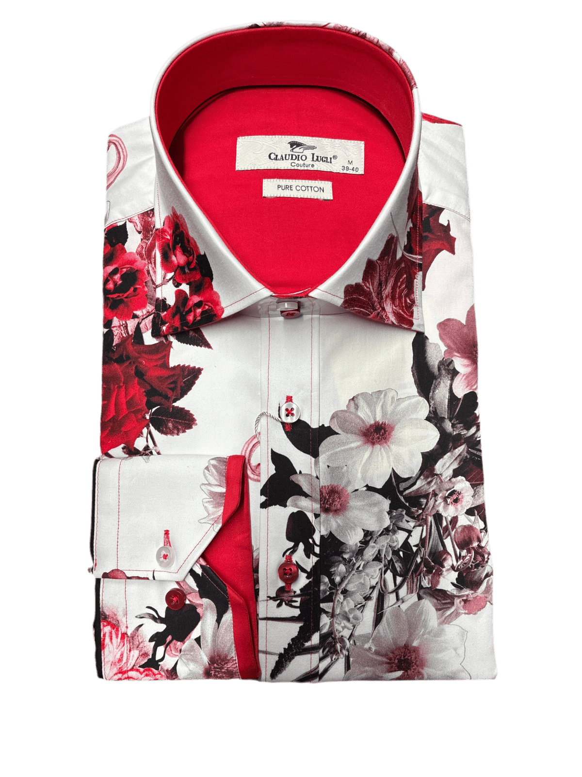 White Floral Shirt - Claudio Lugli Shirts