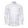 White Geometric Blue Insert Shirt - Eton Shirts