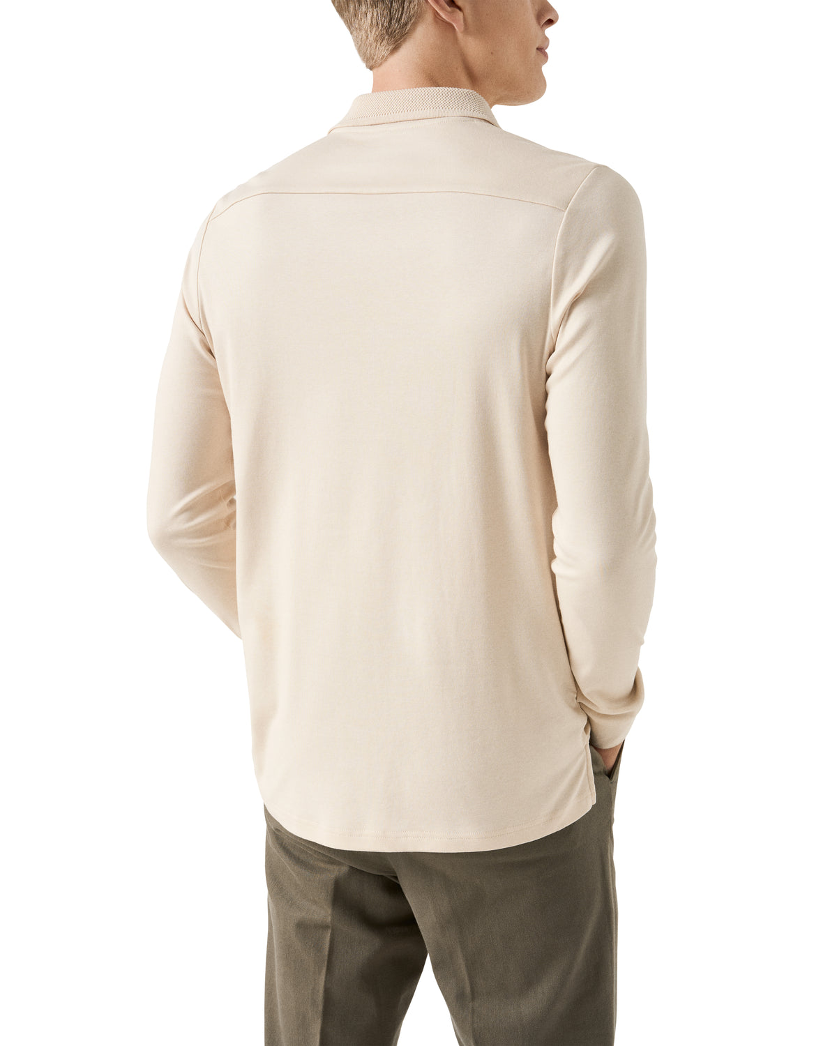 Cream Cotton Interlock Polo Shirt - Eton