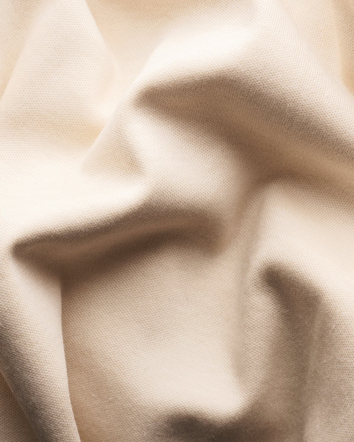 Cream Cotton Interlock Polo Shirt - Eton