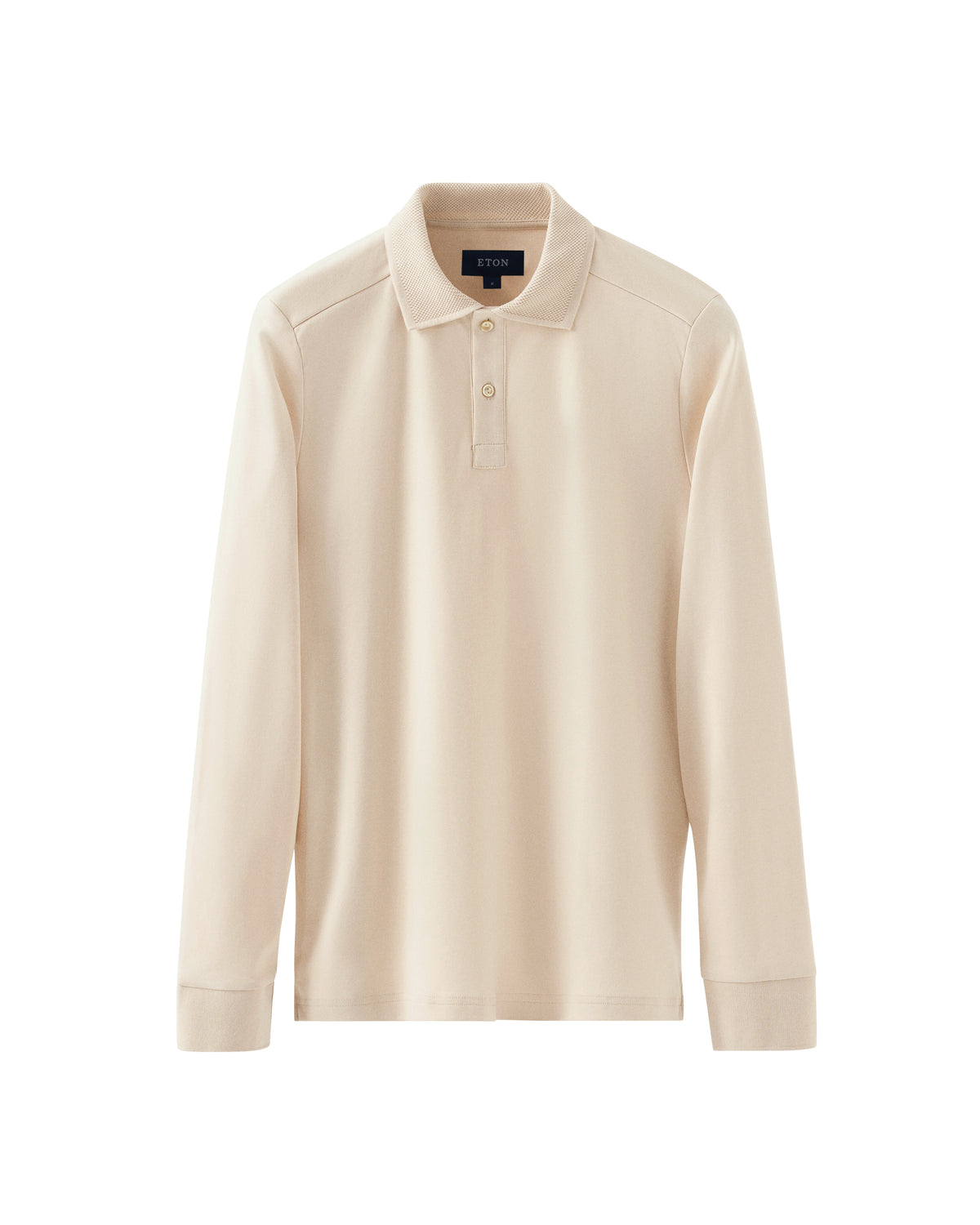 Cream Cotton Interlock Polo Shirt - Eton