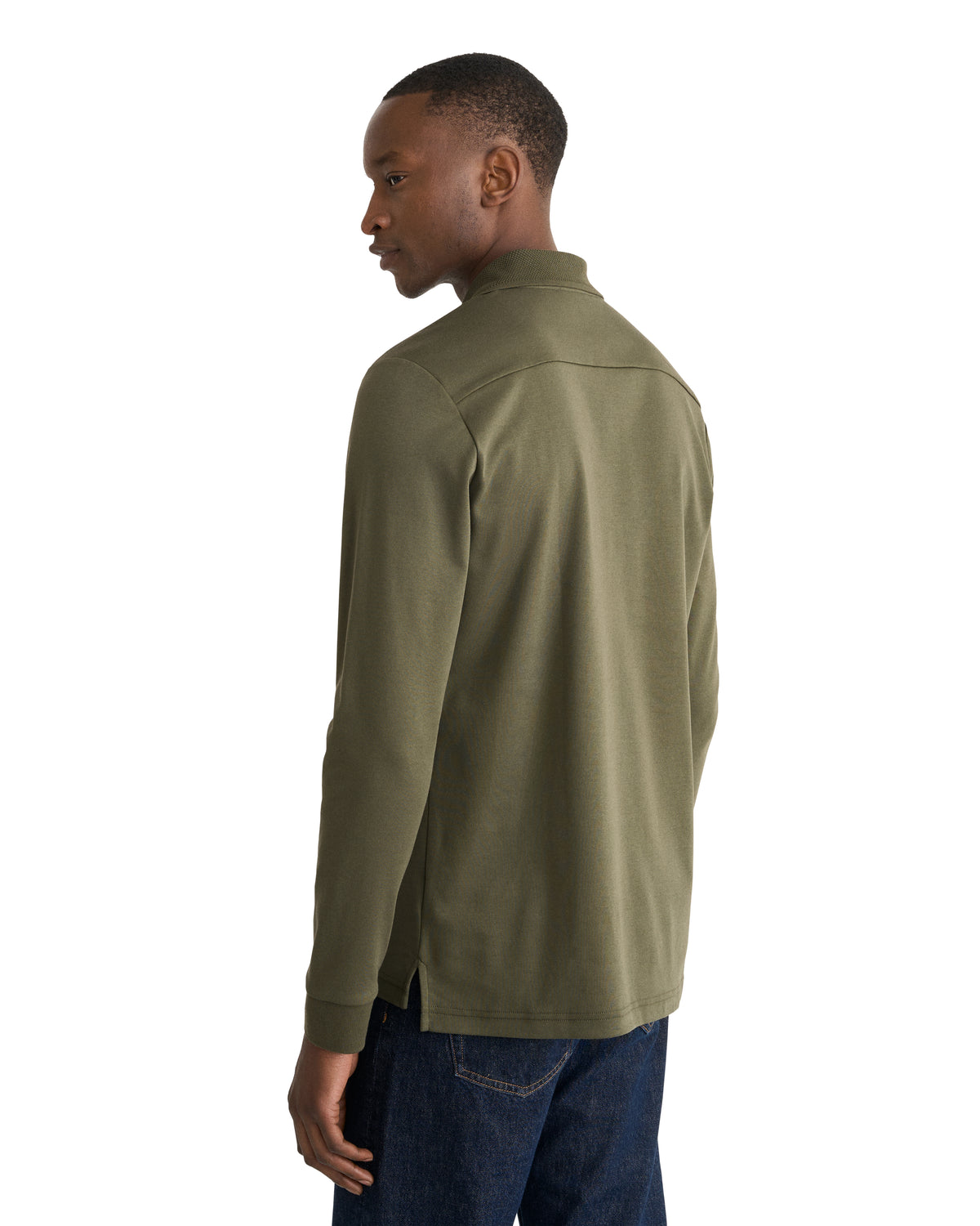 Dark Green Cotton Interlock Polo Shirt - Eton