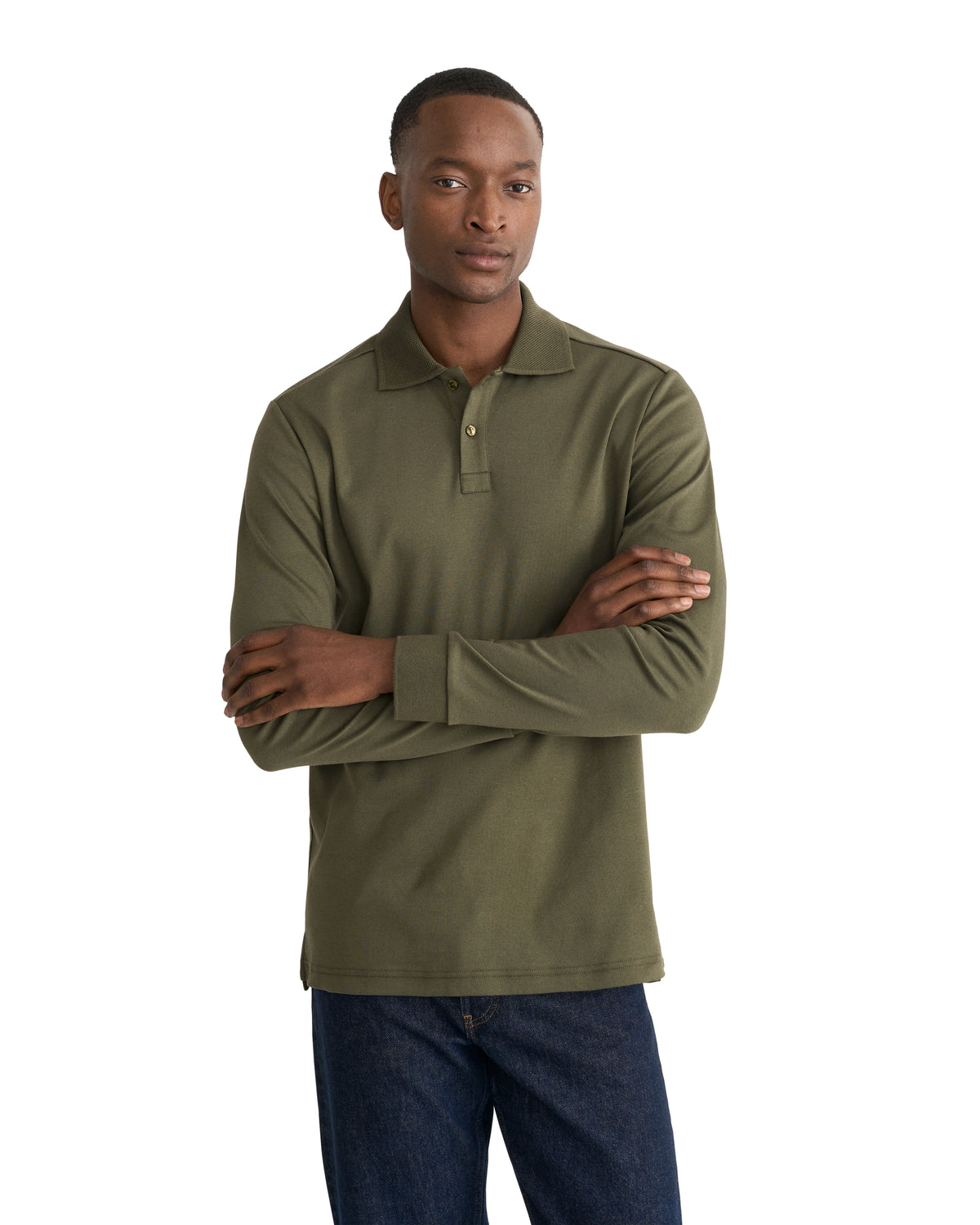 Dark Green Cotton Interlock Polo Shirt - Eton