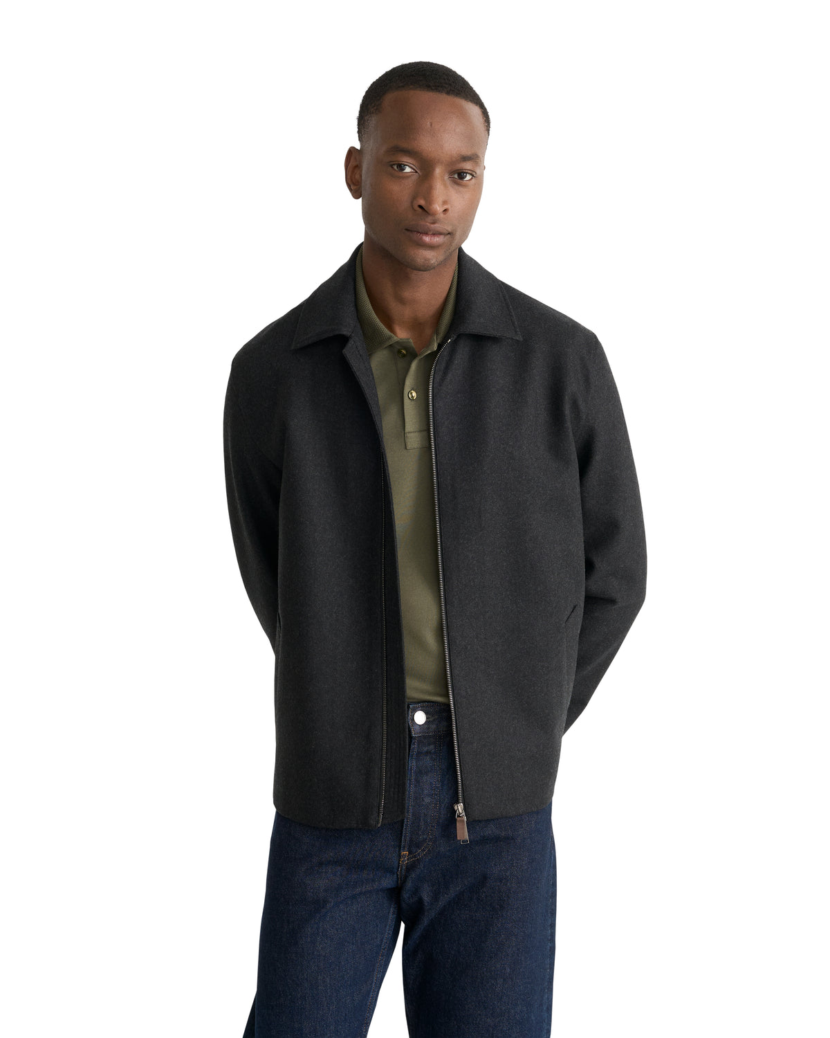 Dark Green Cotton Interlock Polo Shirt - Eton