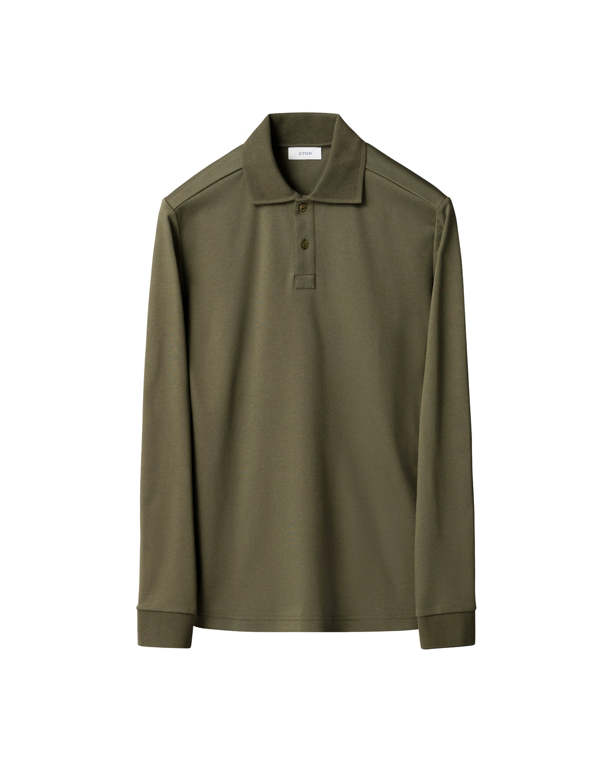 Dark Green Cotton Interlock Polo Shirt - Eton