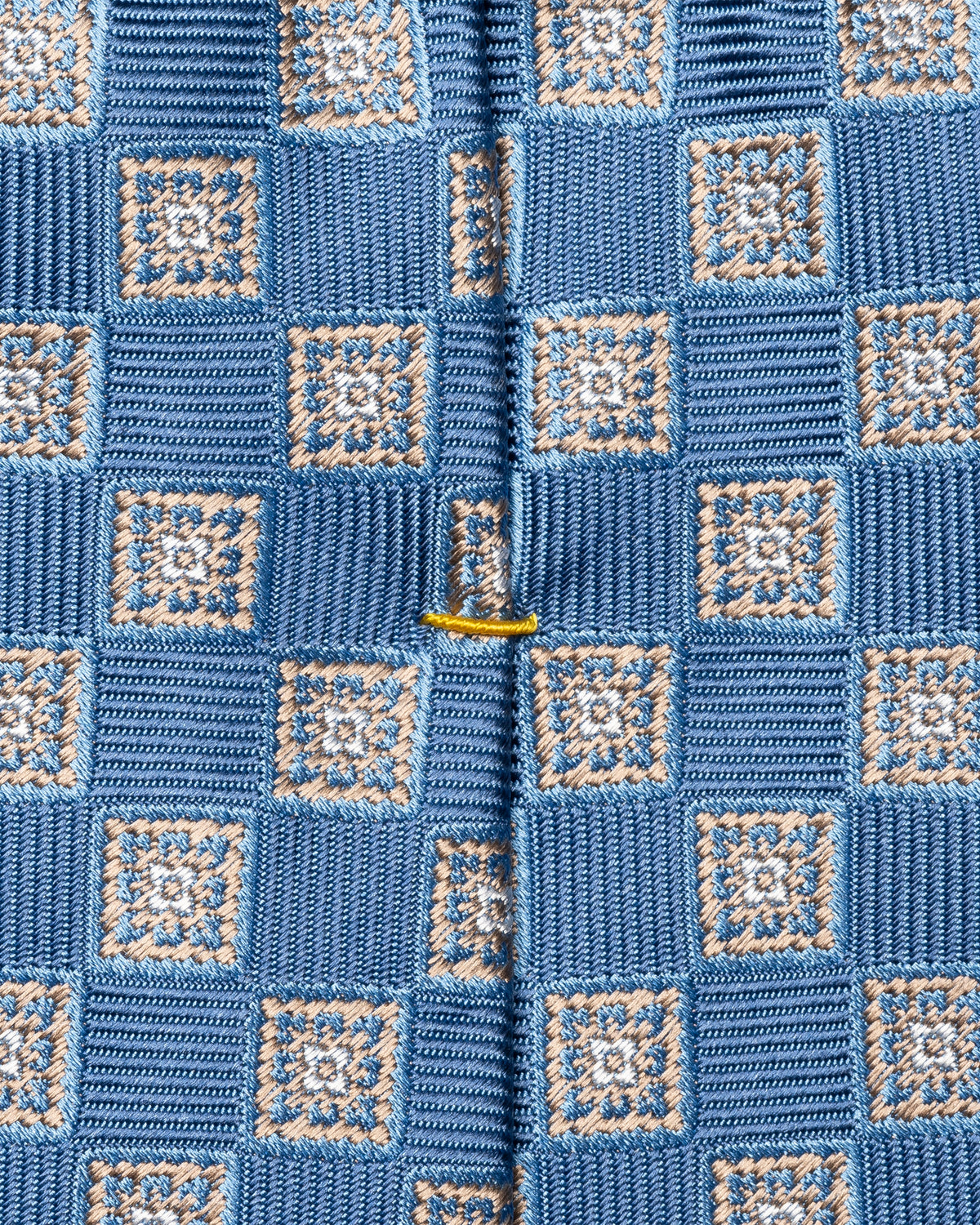 Medallion Woven Silk Tie Mid Blue - Eton
