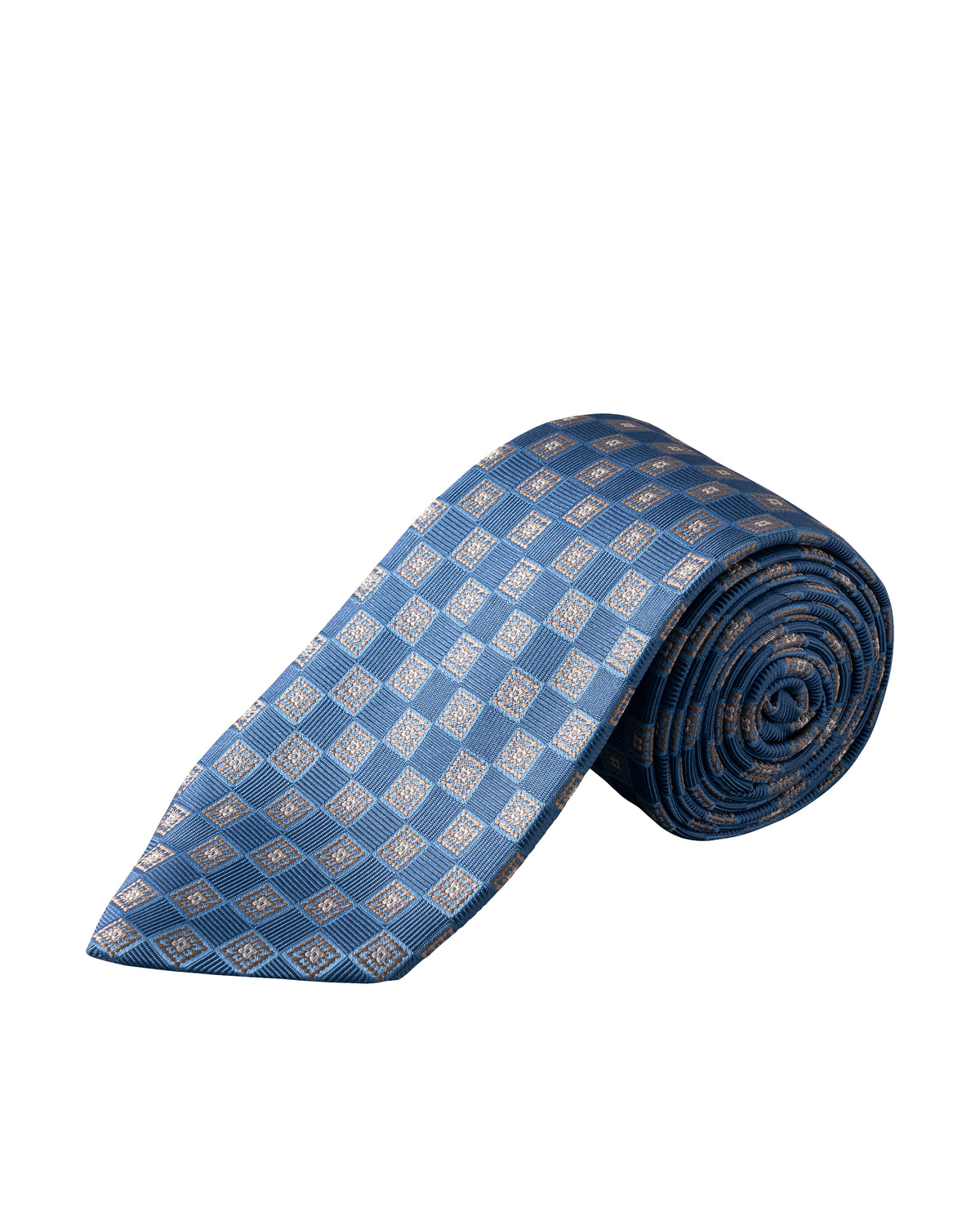 Medallion Woven Silk Tie Mid Blue - Eton