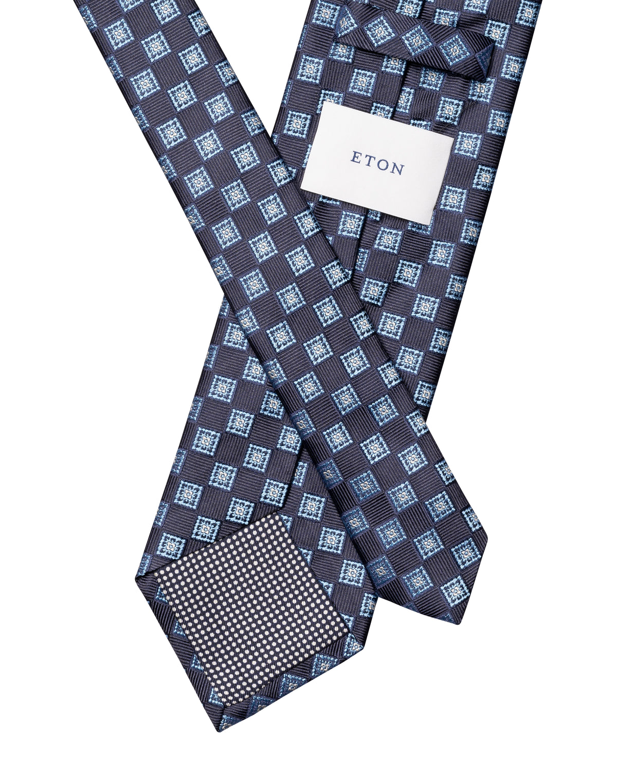 Medallion Woven Silk Tie Navy - Eton