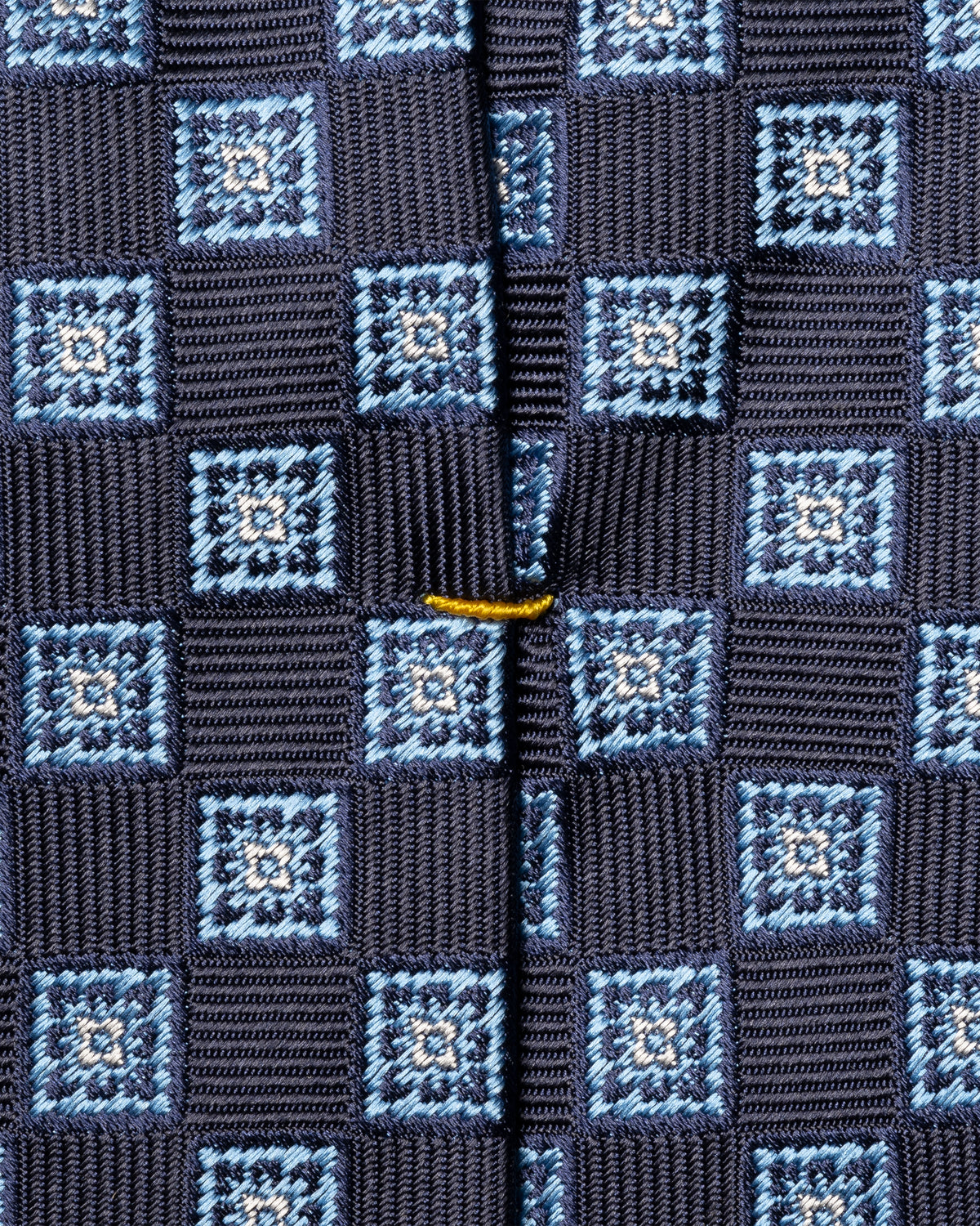 Medallion Woven Silk Tie Navy - Eton