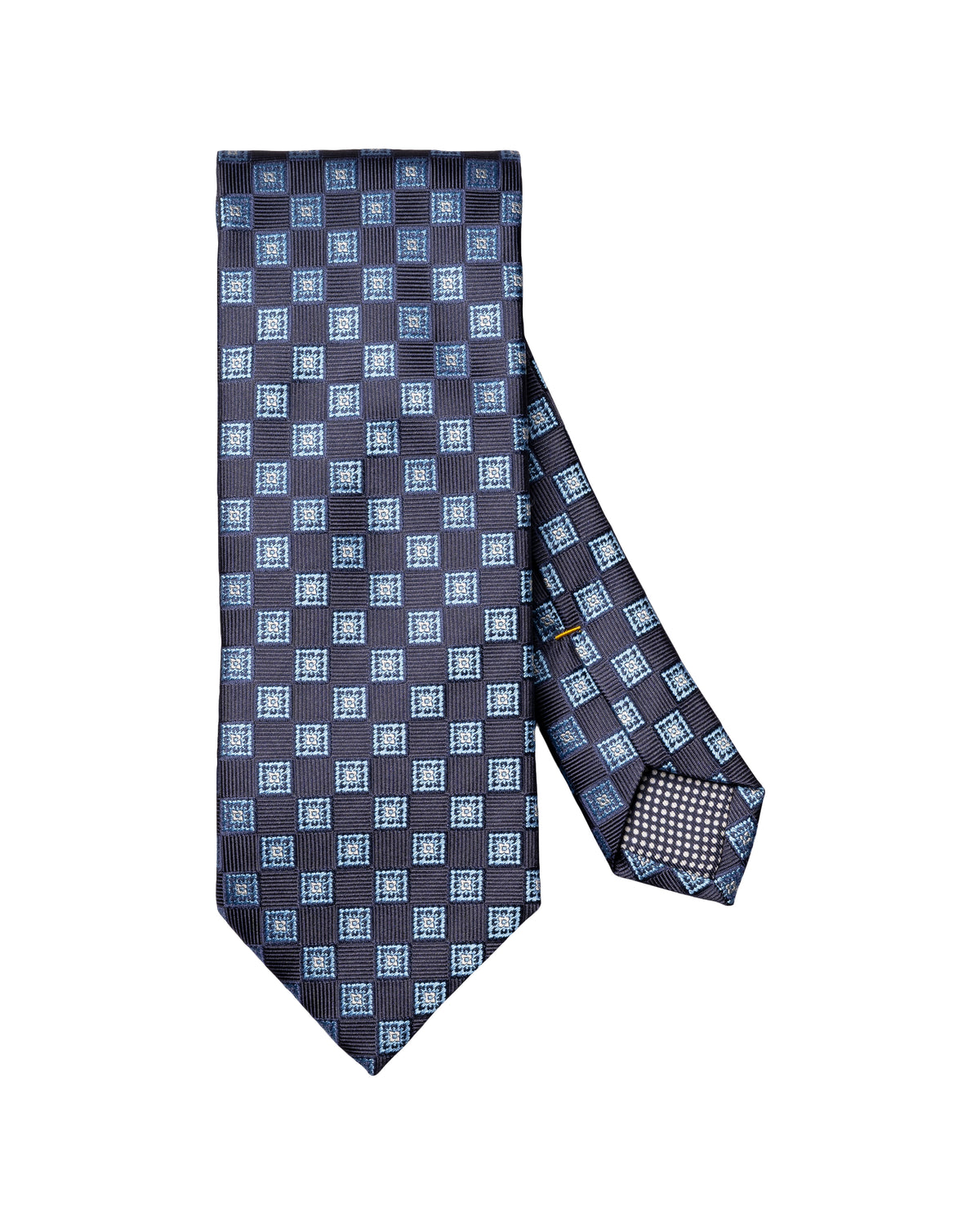 Medallion Woven Silk Tie Navy - Eton