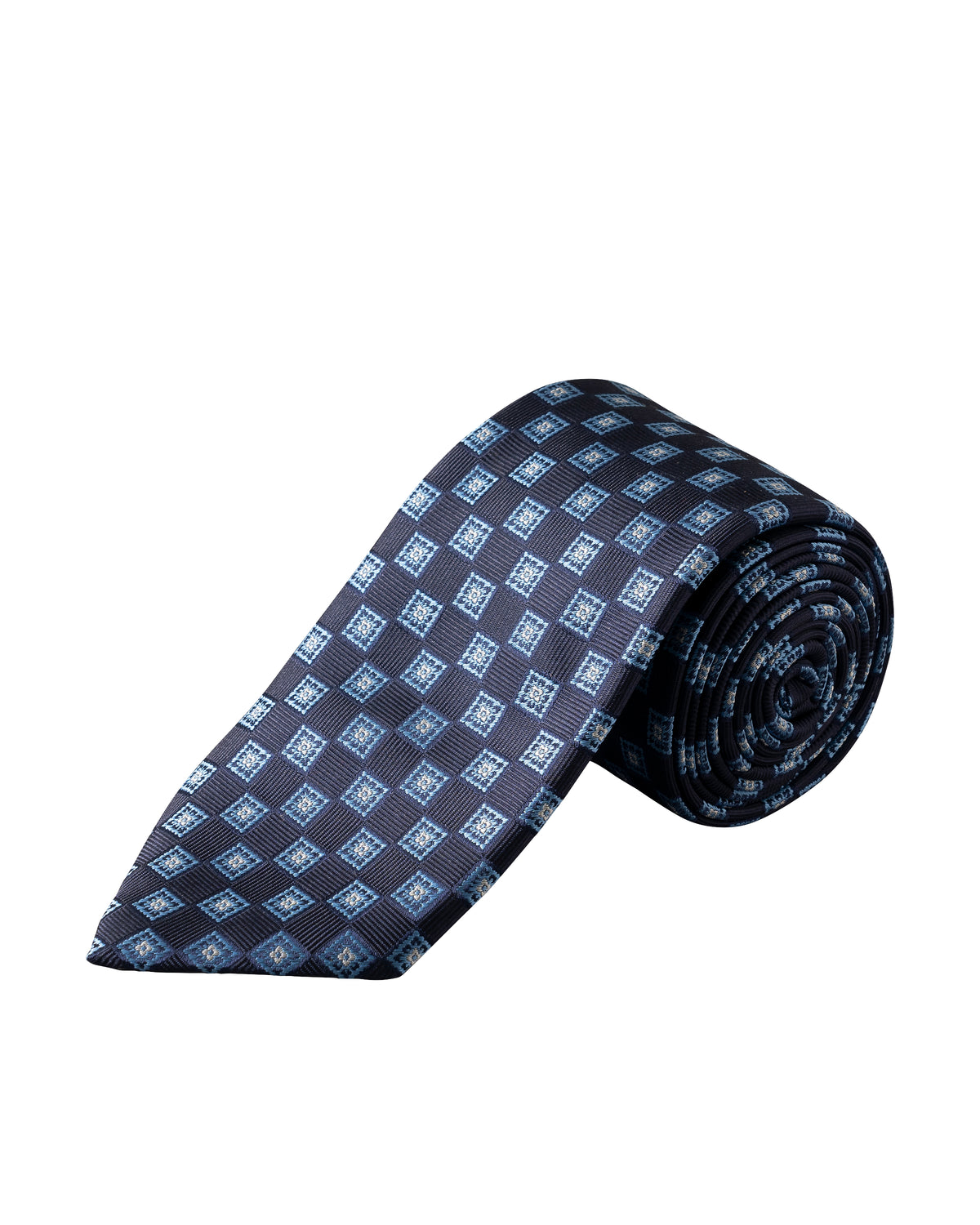 Medallion Woven Silk Tie Navy - Eton