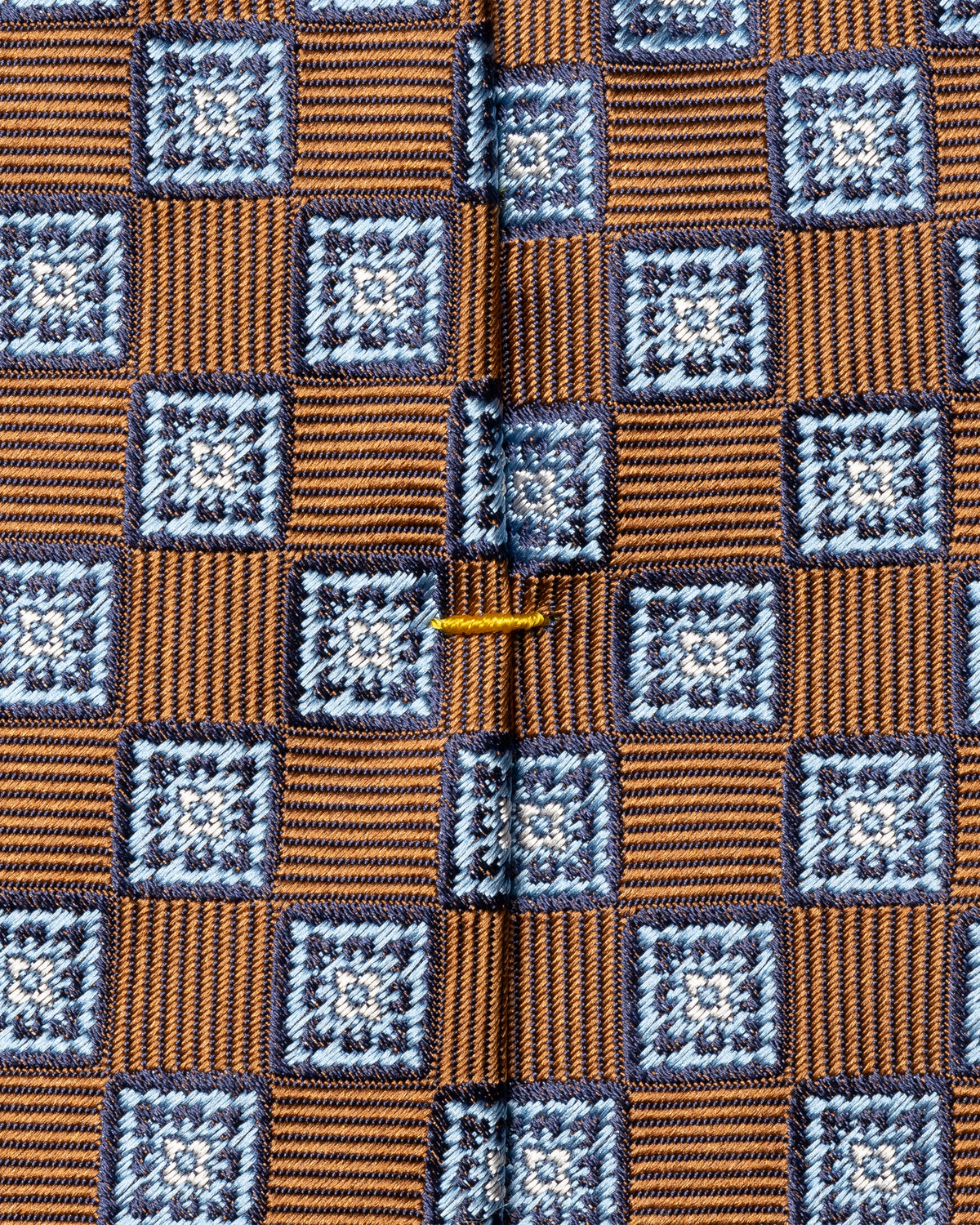 Medallion Woven Silk Tie Brown - Eton