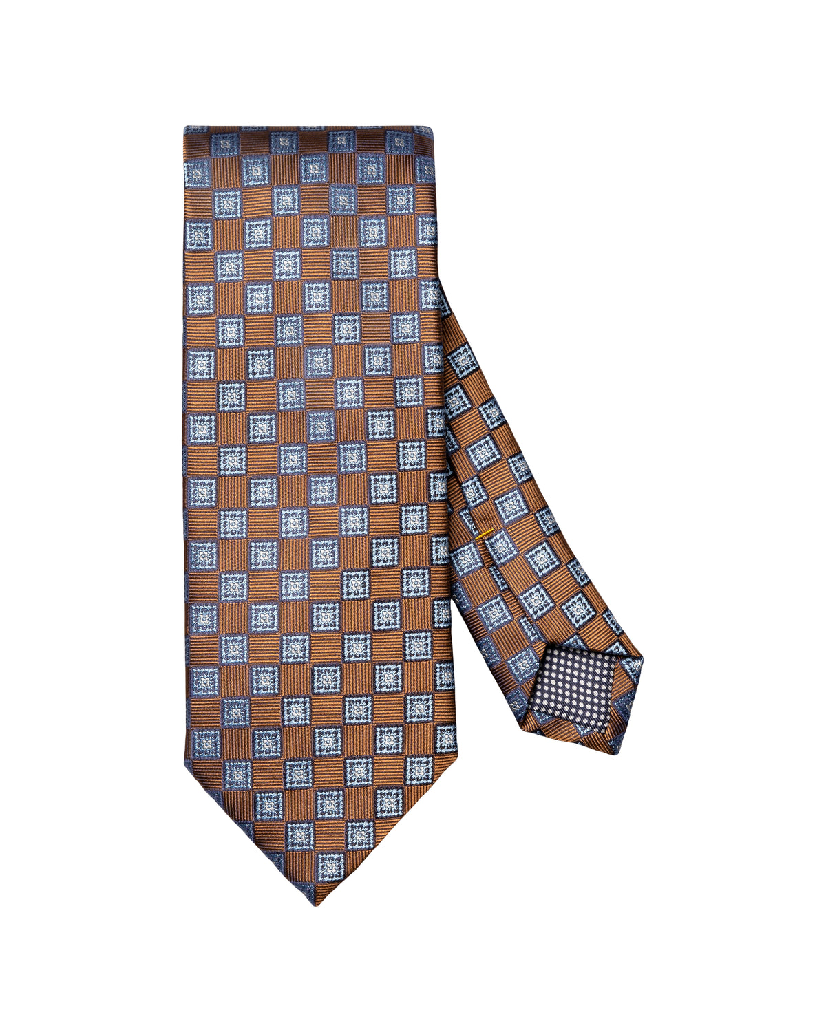 Medallion Woven Silk Tie Brown - Eton