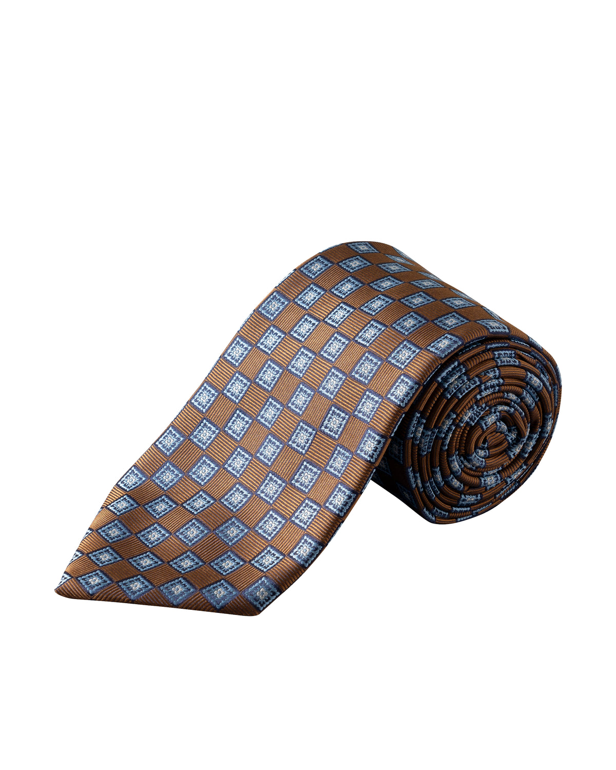 Medallion Woven Silk Tie Brown - Eton