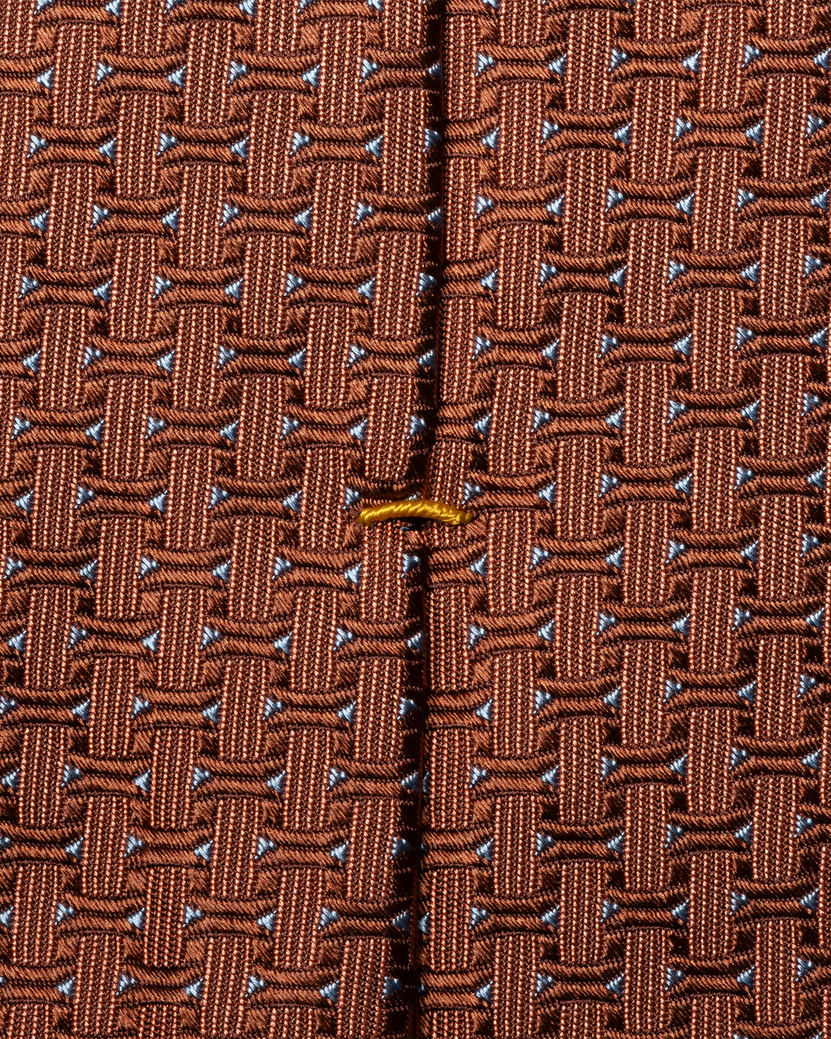 Geometric Woven Silk Tie Orange - Eton