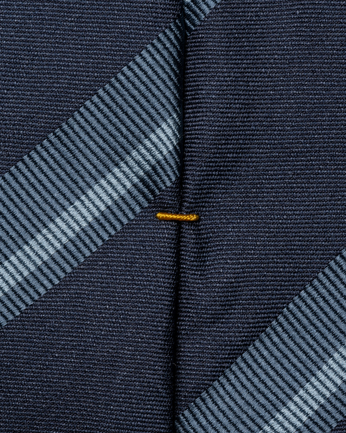 Striped Woven Shantung Silk Tie Dark Blue - Eton
