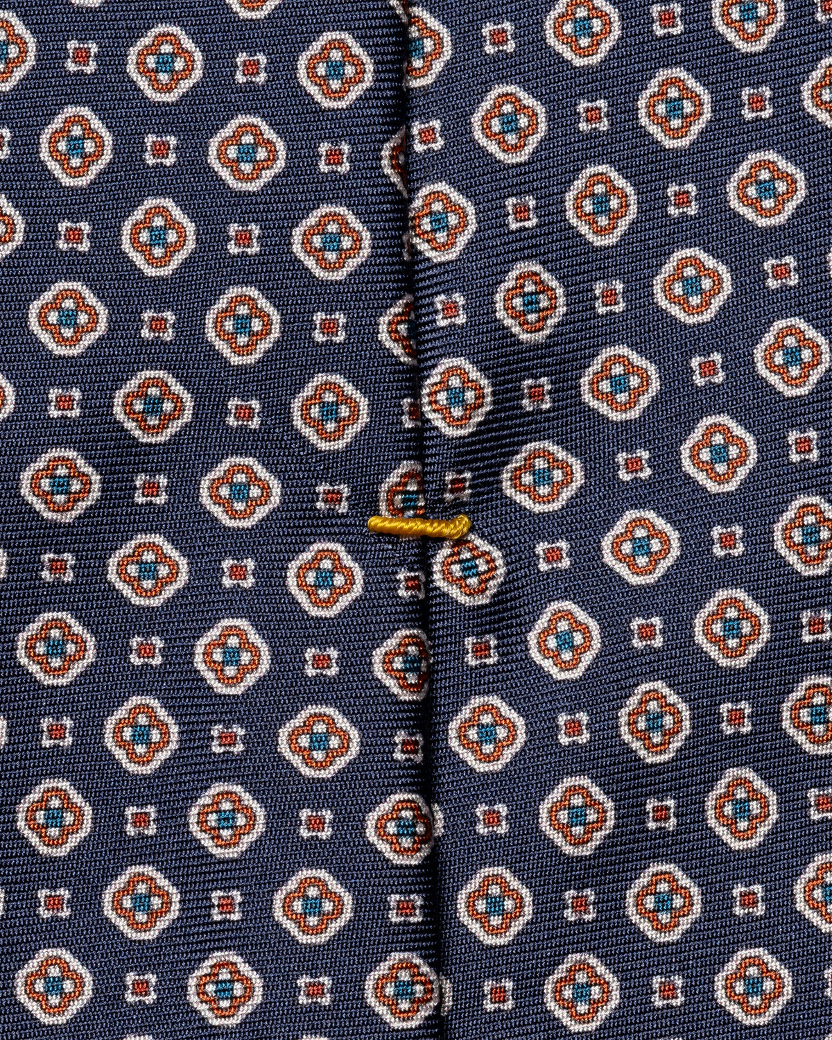 Medallion Printed Silk Tie Navy - Eton