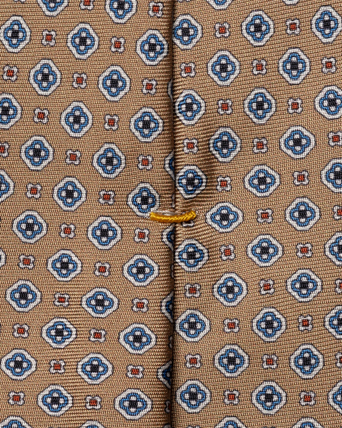 Medallion Printed Silk Tie Beige - Eton