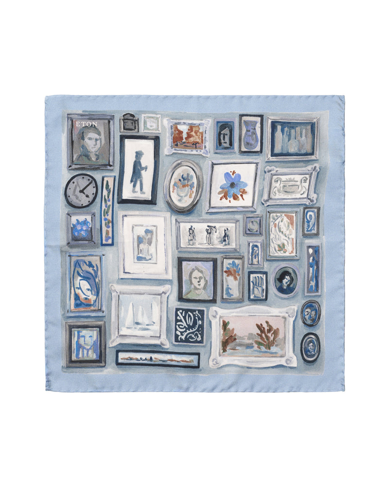 Portrait Silk Twill Pocket Square - Eton