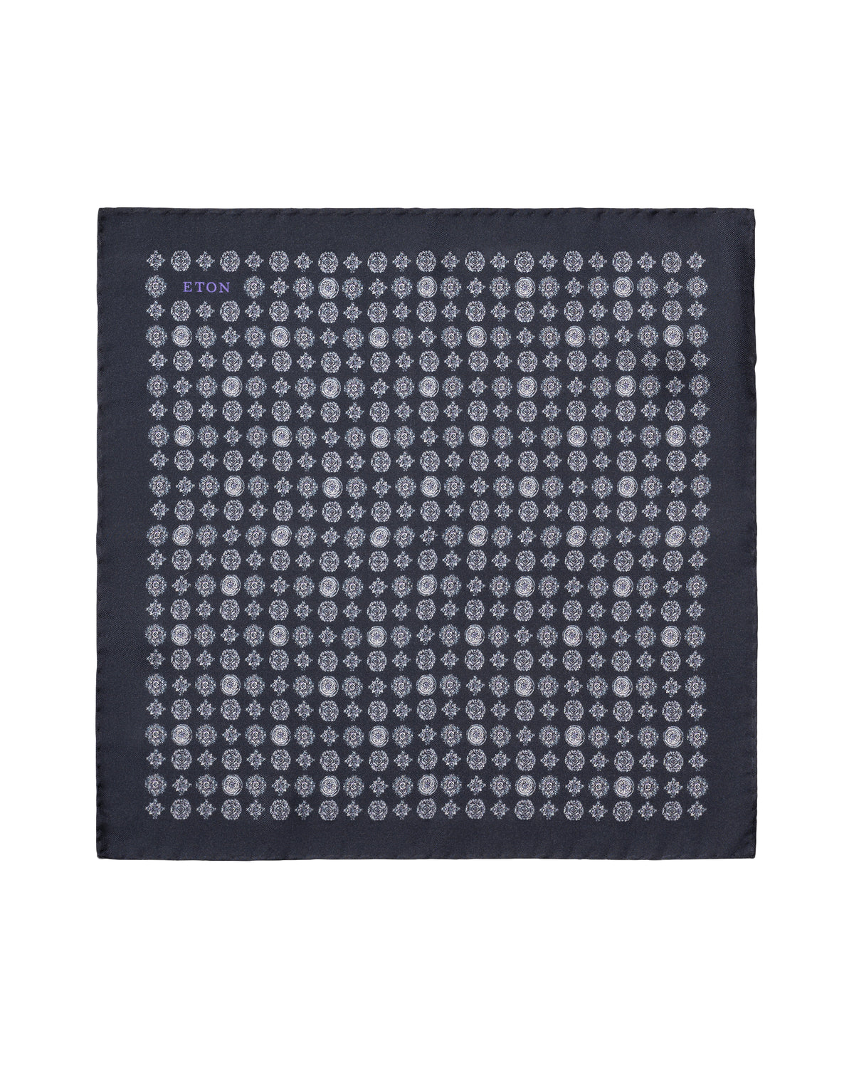 Medallion Silk Twill Pocket Square - Eton
