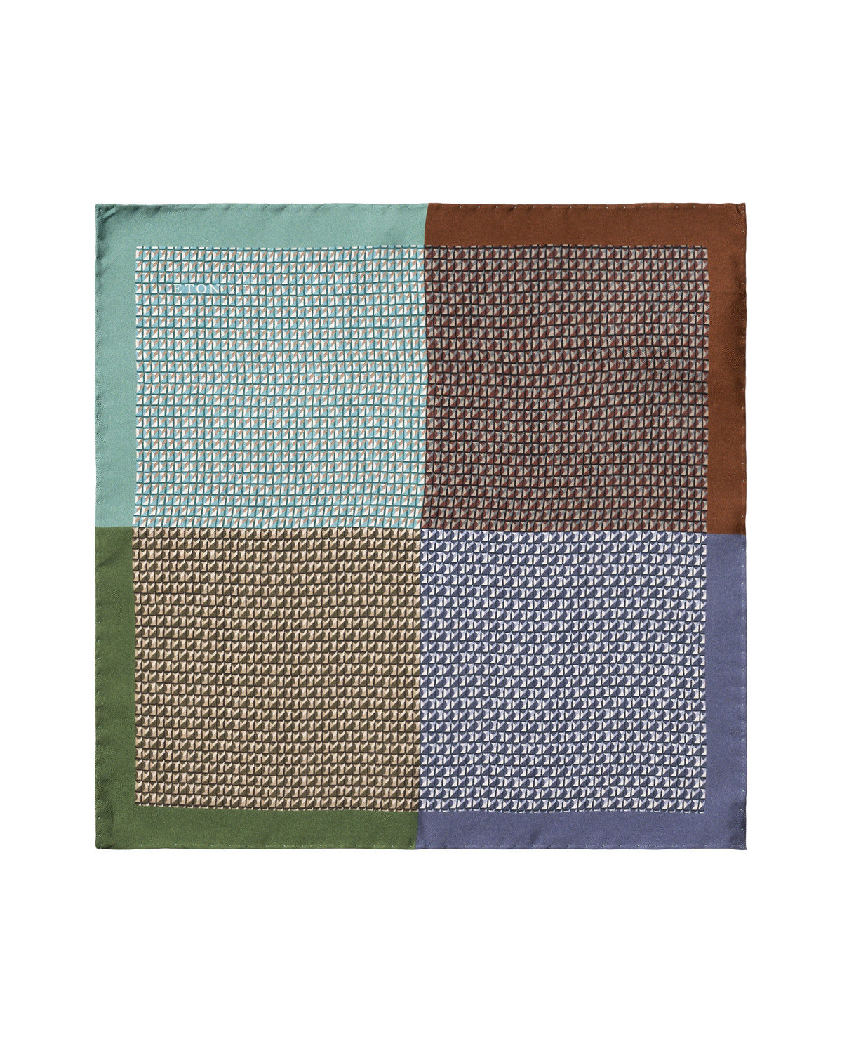 Geometric Four Side Twill Pocket Square - Eton