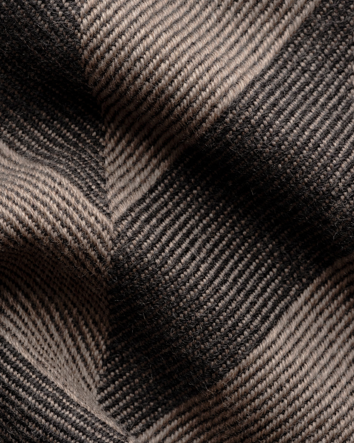 Eton Large Chevron Merino Wool Scarf Brown