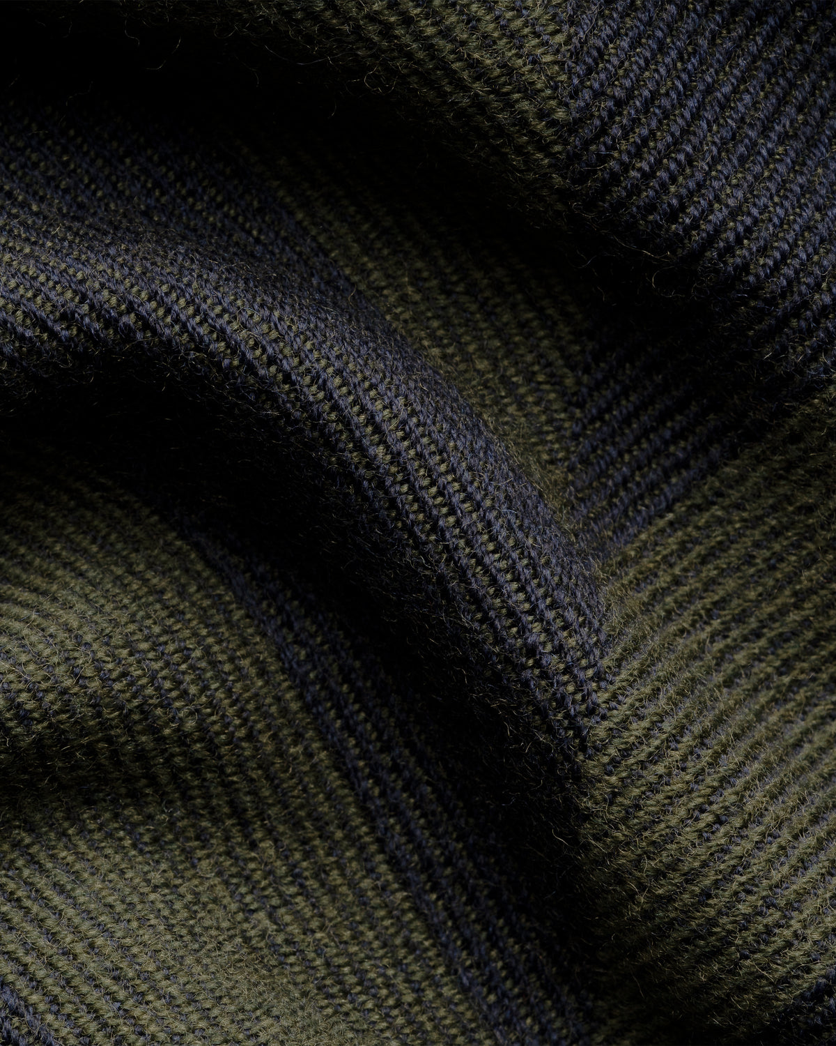 Eton Large Chevron Merino Wool Scarf Green