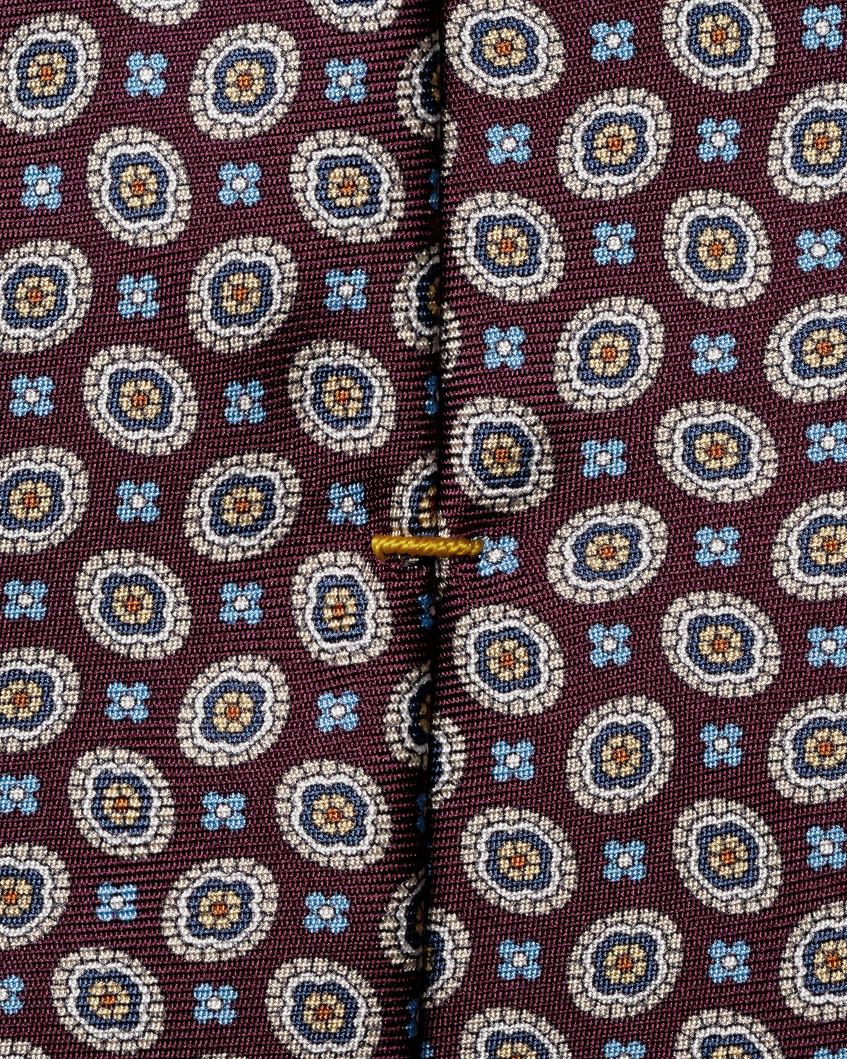 Medallion Silk Twill Printed Tie Burgundy