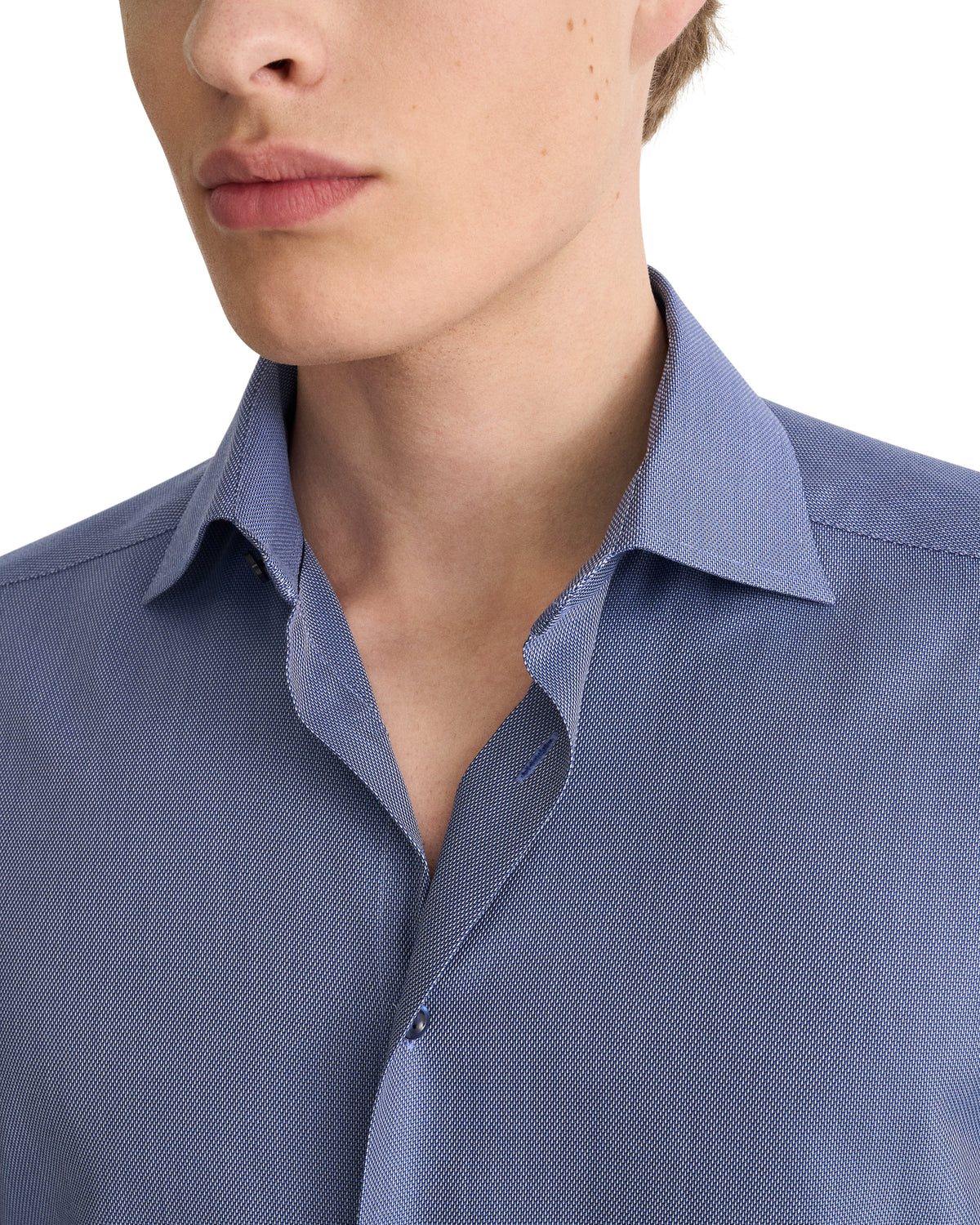 Semi Solid Effect Shirt Navy - Eton