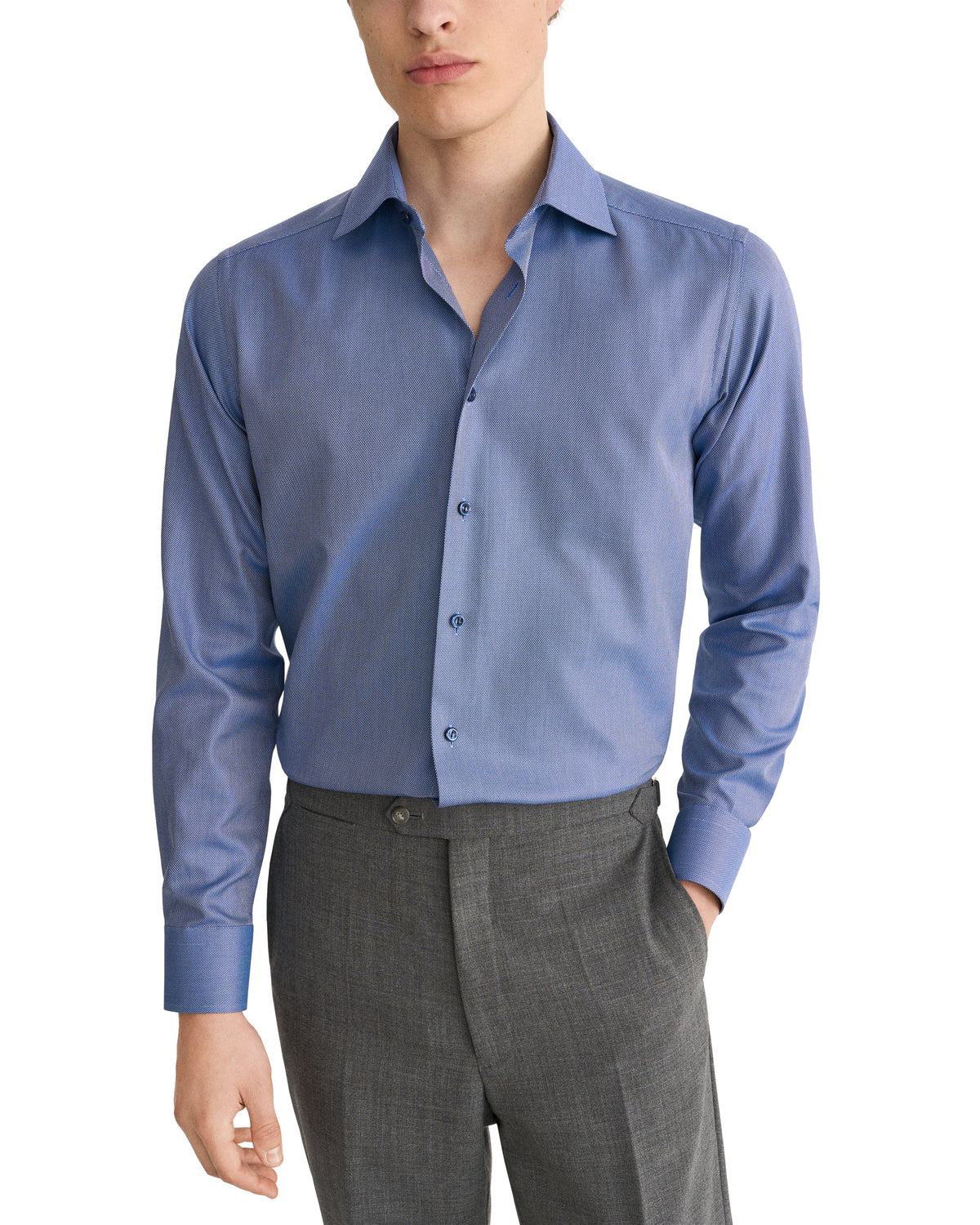 Semi Solid Effect Shirt Navy - Eton