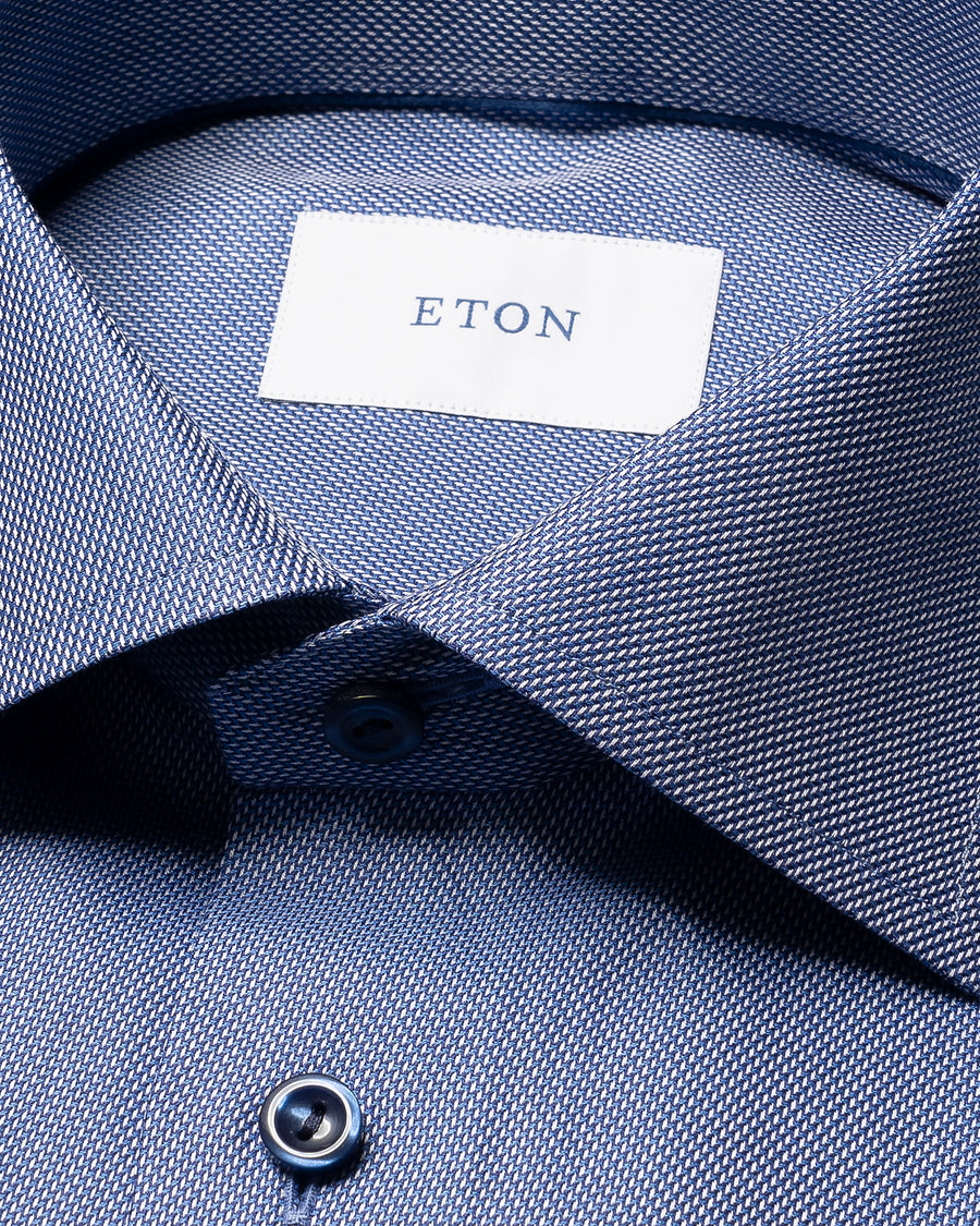 Semi Solid Effect Shirt Navy - Eton