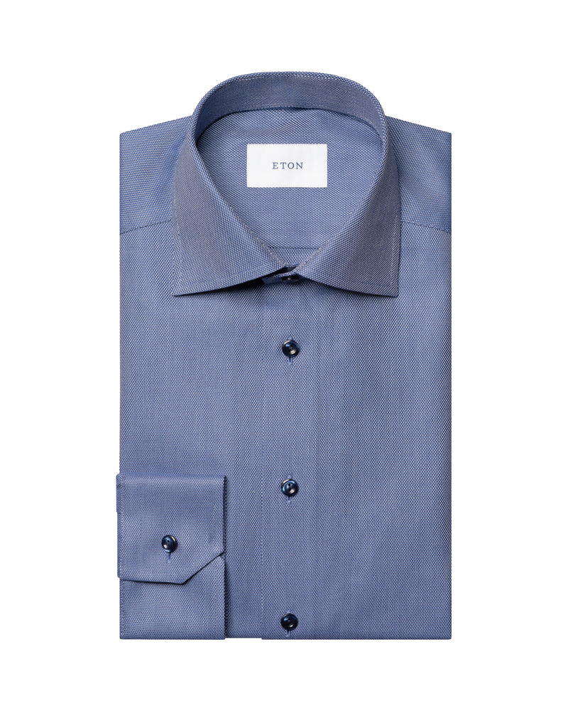 Semi Solid Effect Shirt Navy - Eton
