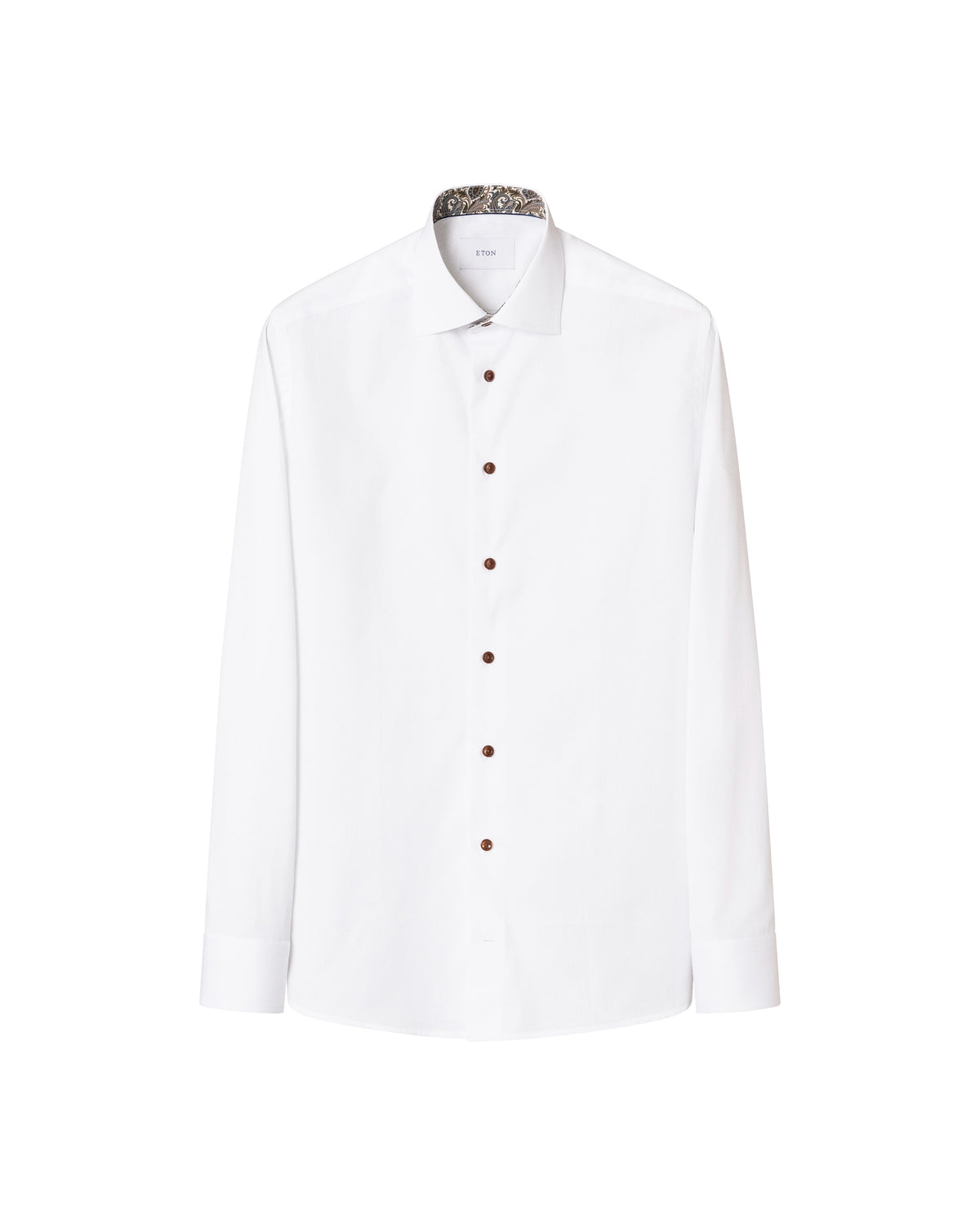 Eton Paisley Effect Signature Twill Shirt White