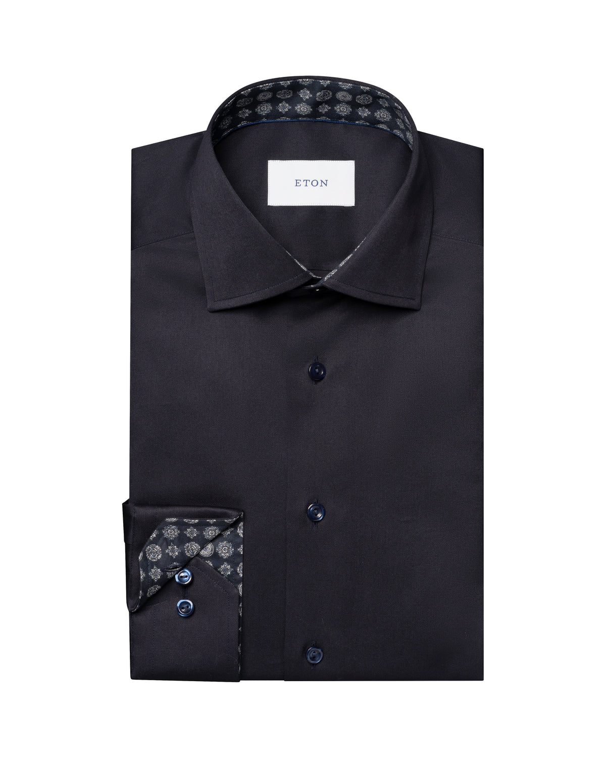 Geometric Effect Signature Twill Shirt - Eton