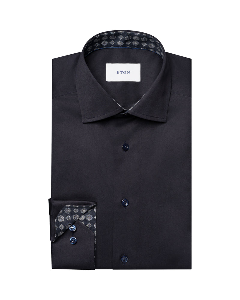 Geometric Effect Signature Twill Shirt - Eton