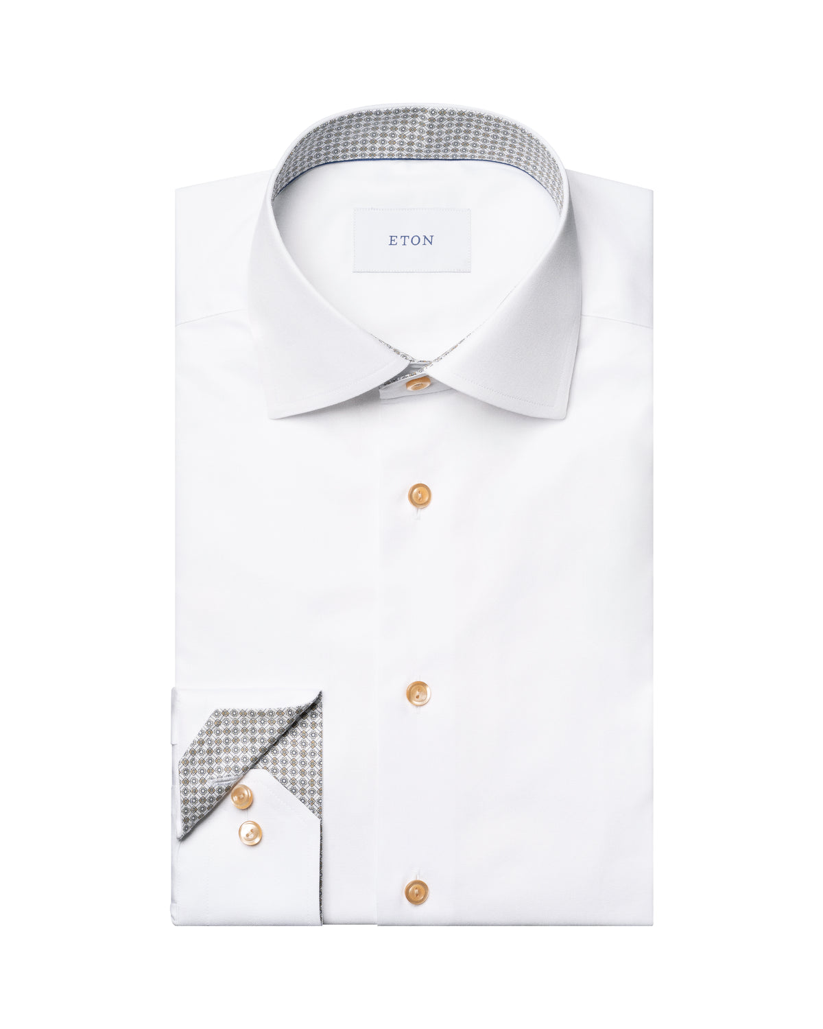 Eton Geometric Effect Signature Twill Shirt White