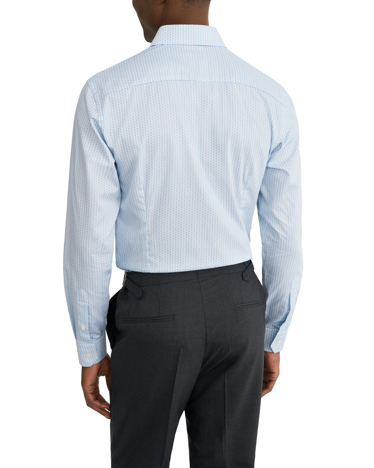 Eton Light Blue Geometric Micro Print Signature Twill Shirt