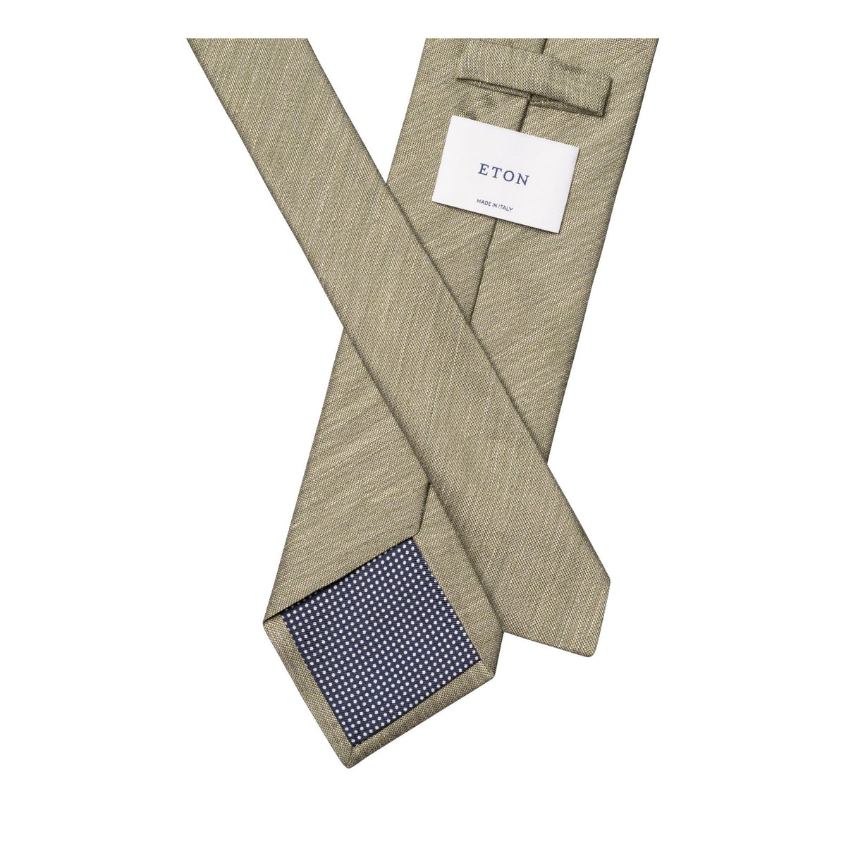 Woven Silk and Linen Tie Sage - Eton Shirts Neck Ties