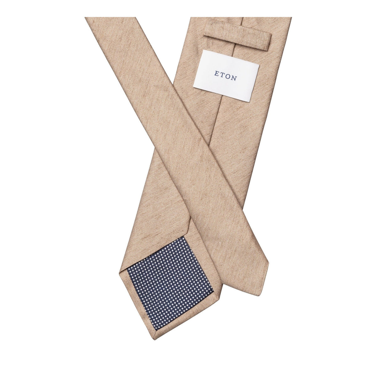 Woven Silk and Linen Tie Stone - Eton Shirts Neck Ties