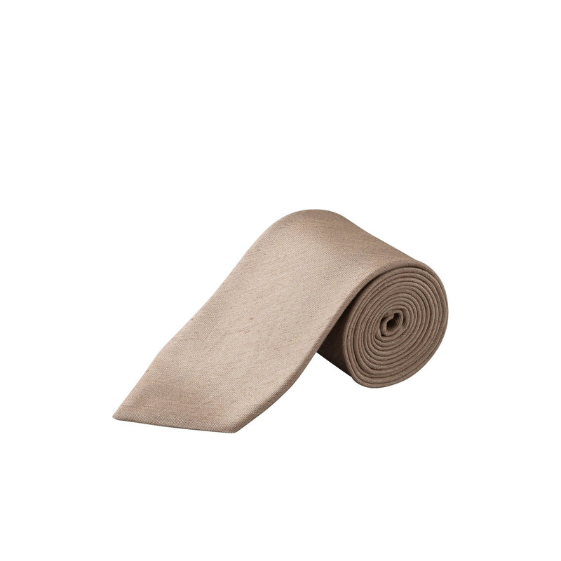 Woven Silk and Linen Tie Stone - Eton Shirts Neck Ties
