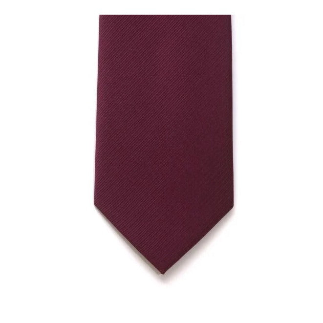 Woven Silk Tie Wine - Leonard Silver Neck Ties