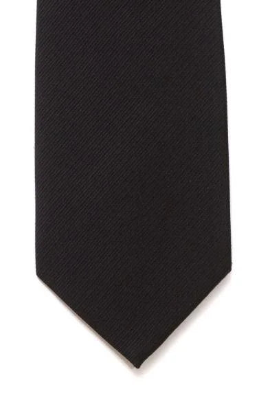 Woven Silk Tie Black - Leonard Silver Neck Ties