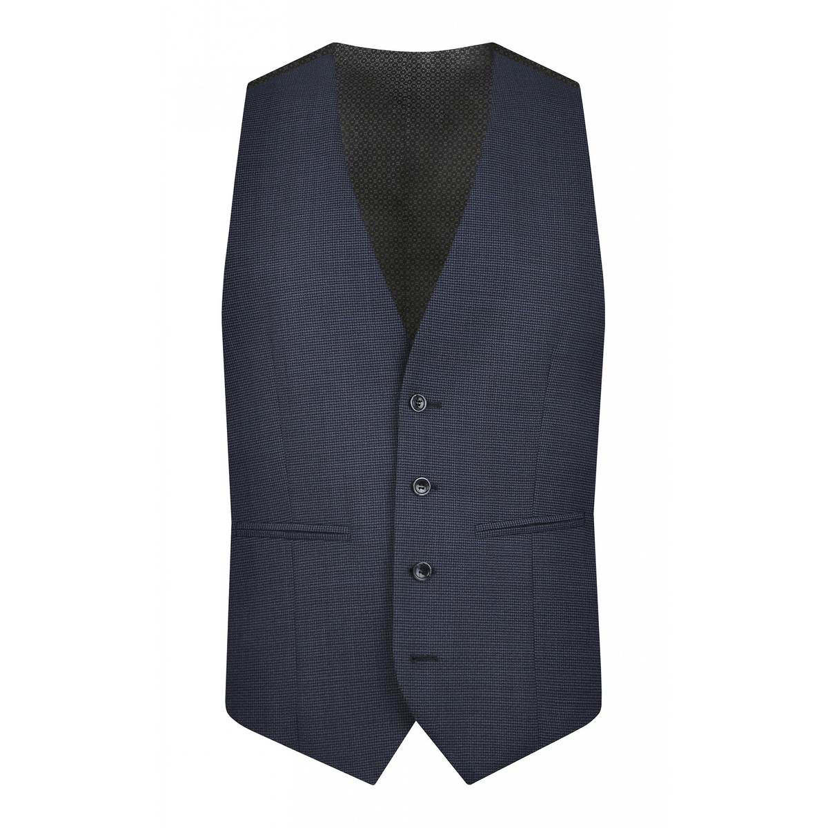 Zignone Blue Puppy Tooth Wool Waistcoat