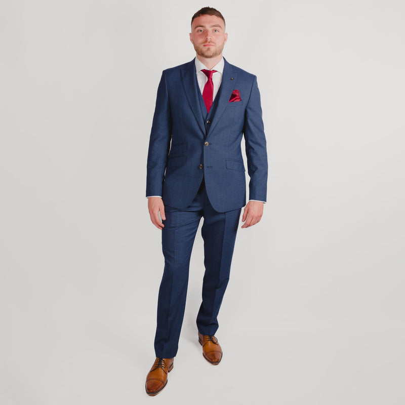 Zignone Blue Puppy Tooth Wool Suit - Torre Suits