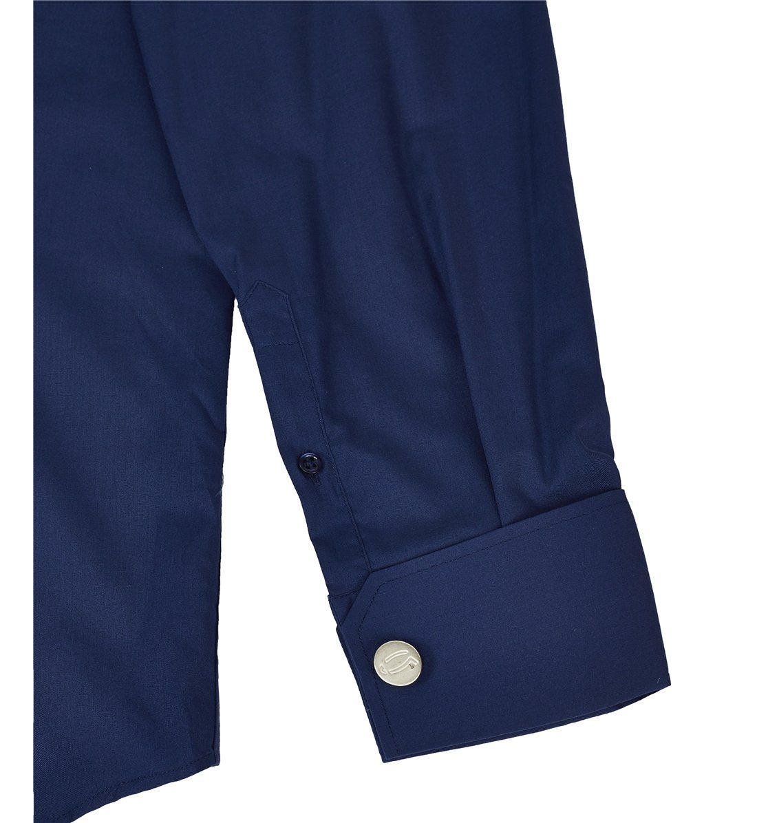 NAVY Classic Double Cuff Shirt - Leonard Silver