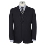 Alfred Brown Navy 2 Piece Wool Suit - The Label